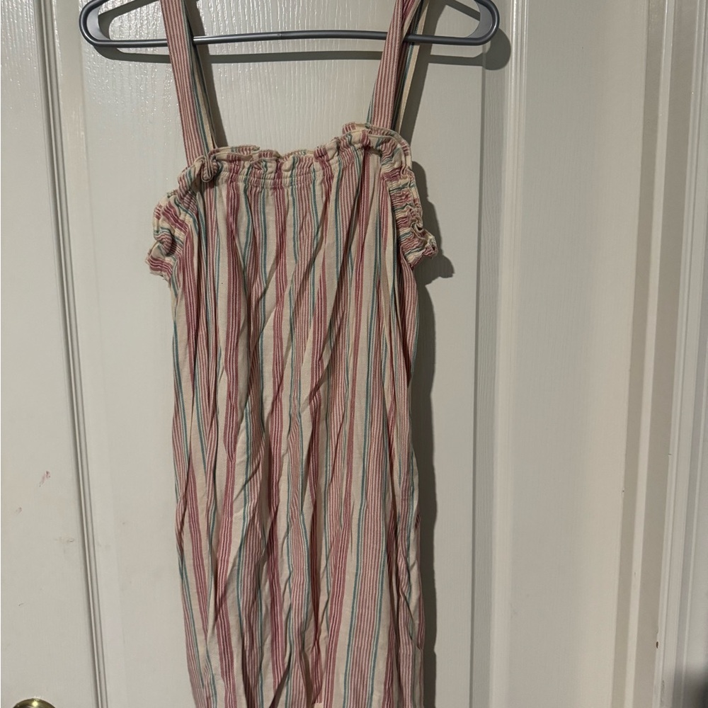 True Craft Striped Mini Dress - Pink and Cream